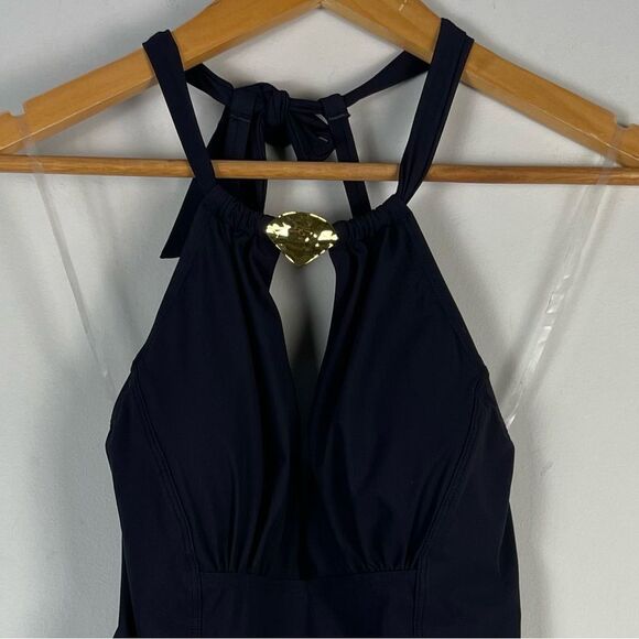 Amoressa Seaborne Sabre One Piece Swimsuit Size 8 NEW Black Slimming - Picture 3 of 9